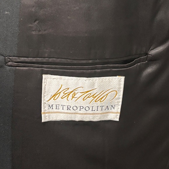 Lord & Taylor Black Double Breasted Blazer 44L Formal Goth VTG Union  Jacket - Picture 9 of 16